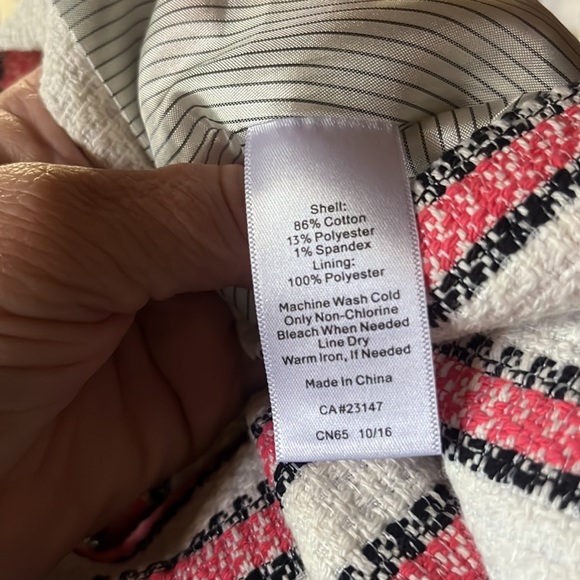 Talbots Tweet striped Blazer 10p NWOT - Picture 6 of 6